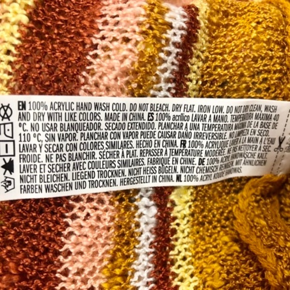 🧡🤎🤍💛 NEW Colorful Long Knit Cardigan Cover up, M - Picture 4 of 4